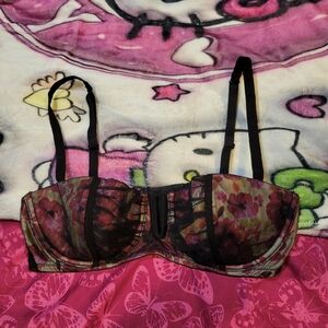 Victoria's Secret Floral Mesh Sheer Underwire Bra | 36C